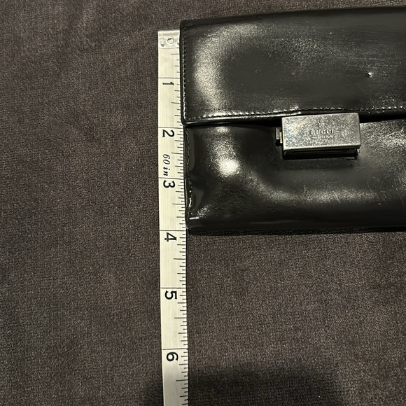Gucci Authentic Black French Flap Leather Wallet with Silver Hardware. - Picture 12 of 13